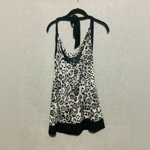 Black & White Leopard Halter Top